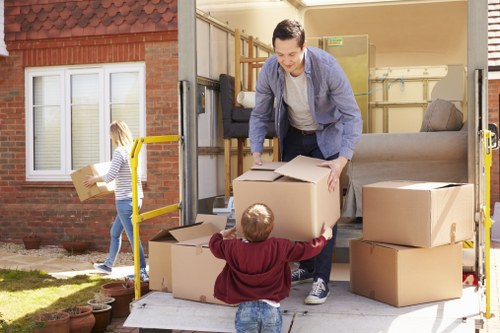 Professional movers handling a flat relocation in Mayfair