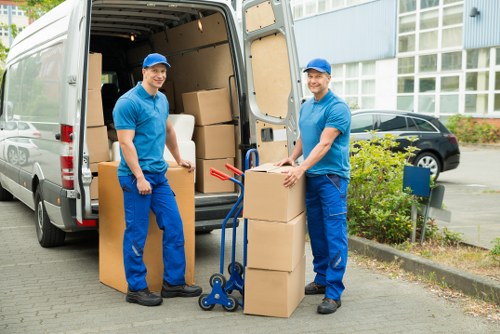 Truck loading furniture in a Mayfair street
