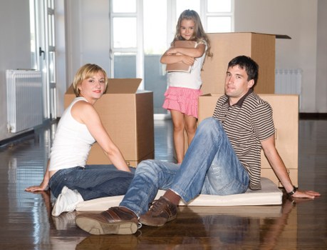Furniture and boxes being loaded for a Mayfair man and van move