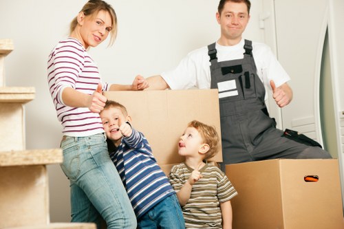 Packed boxes and moving preparation for a Mayfair home move